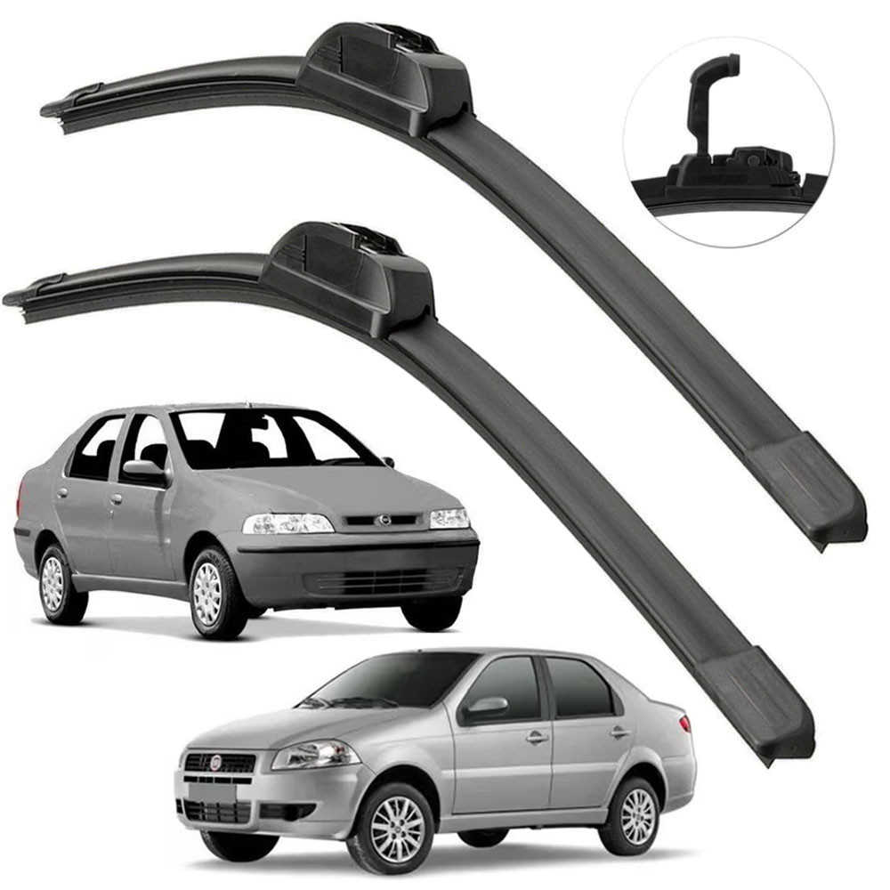 Par Palheta Limpador Parabrisa Fiat Siena 2001 a 2018 Encaixe Gancho 22p 18p em Oferta na Shopee