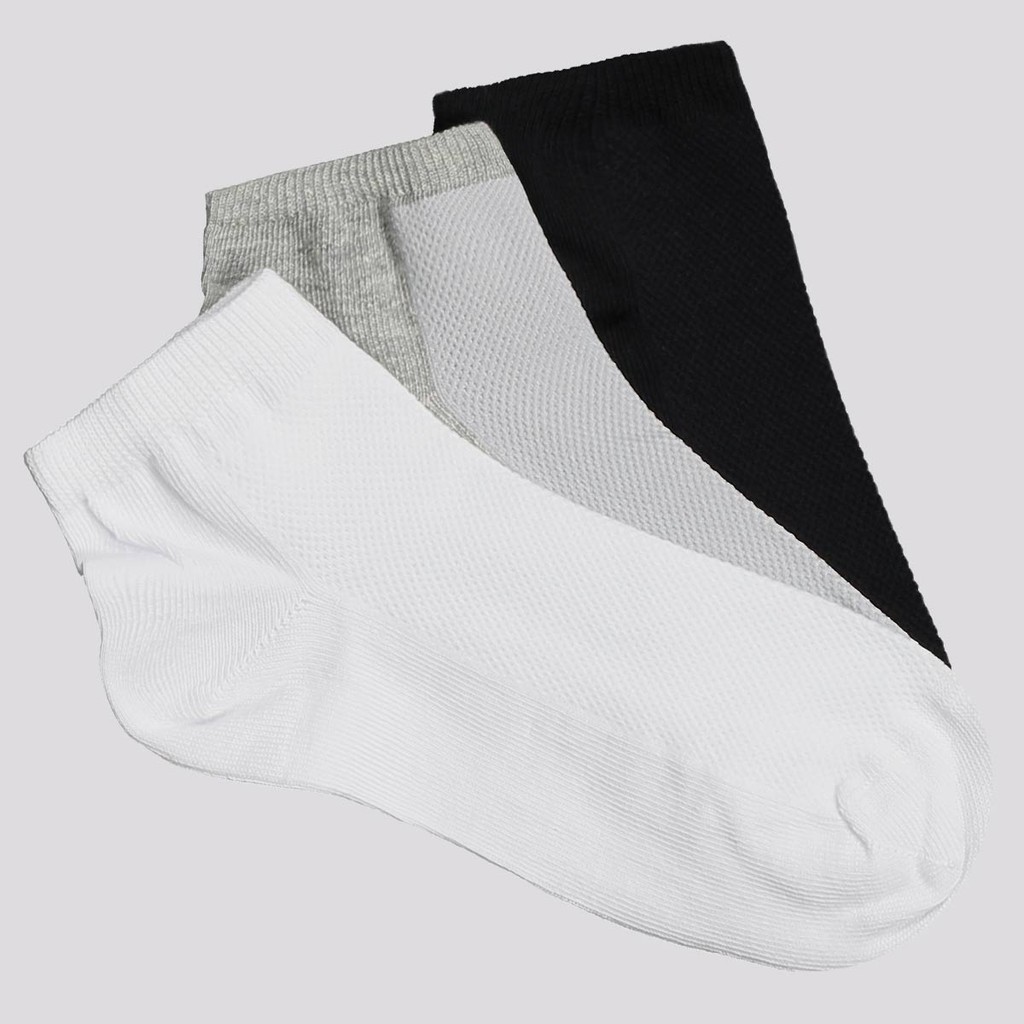 Kit Meia Selene 3 Pares Cano Curto Feminino Branca Cinza e Preta em Oferta na Shopee