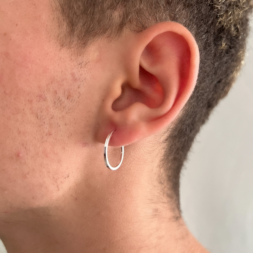 Brinco de Argola 18mm Fio Quadrado Reforçado em Prata 925 em Oferta na Shopee