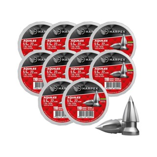 Kit 10 Chumbinhos Aquiles 5.5mm 110 un/cd - Harpex em Oferta na Shopee