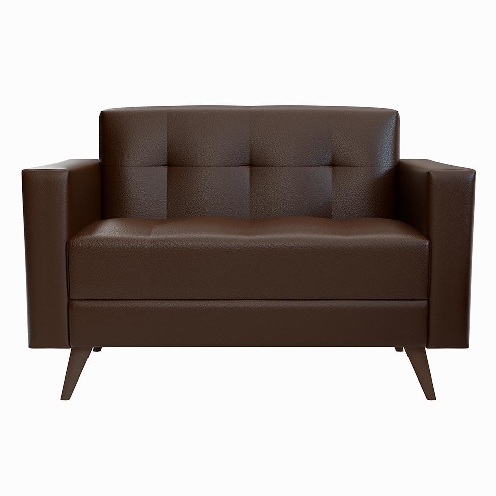 Sofá para Escritório e Recepção 2 Lugares Vitrola Revestimento Sintético Café em Oferta na Shopee