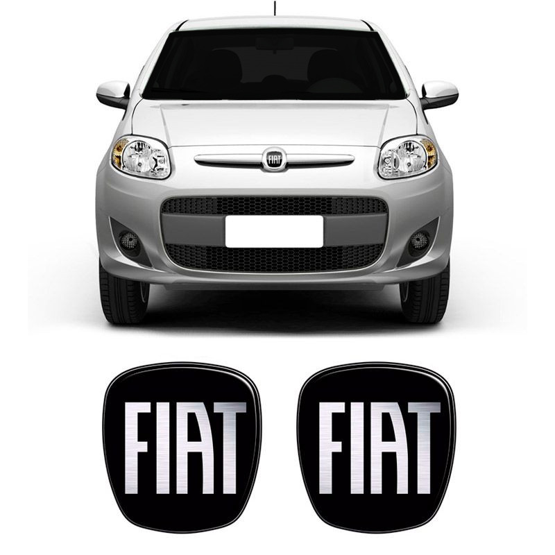 Kit 2 Adesivos Emblema Fiat Novo Palio Preto Black 2012/2017 em Oferta na Shopee