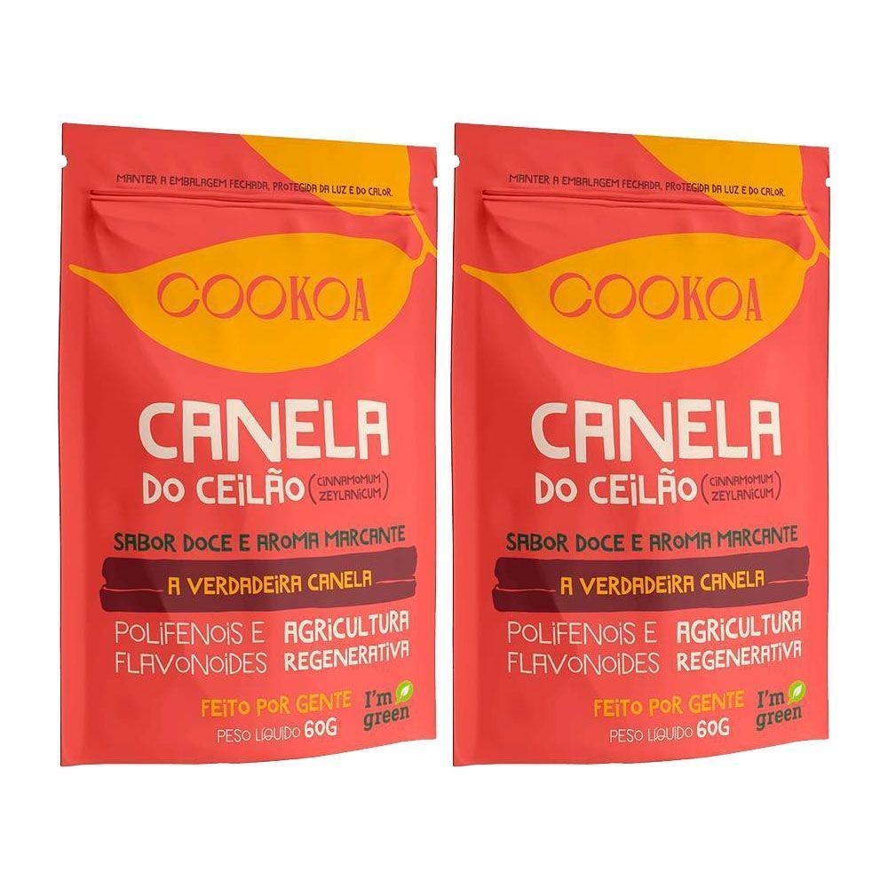 Kit 2x Canela do Ceilão em Pó 60g Cookoa em Oferta na Shopee