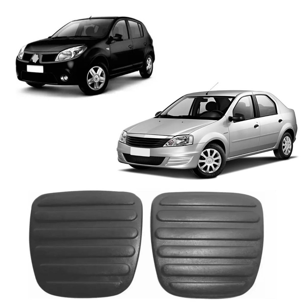 Kit Pedaleira Freio + Embreagem Logan E Sandero Ate 2011 - Preto em Oferta na Shopee