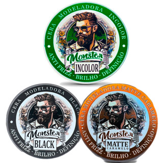 1 cera Modeladora Incolor 120g + 1  Matte Caramelo 120g + 1  Preta Black 120g Cabelo em Oferta na Shopee