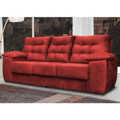 Sofá Luxemburgo 3 Lugares 2,02m Tecido Suede Vermelho