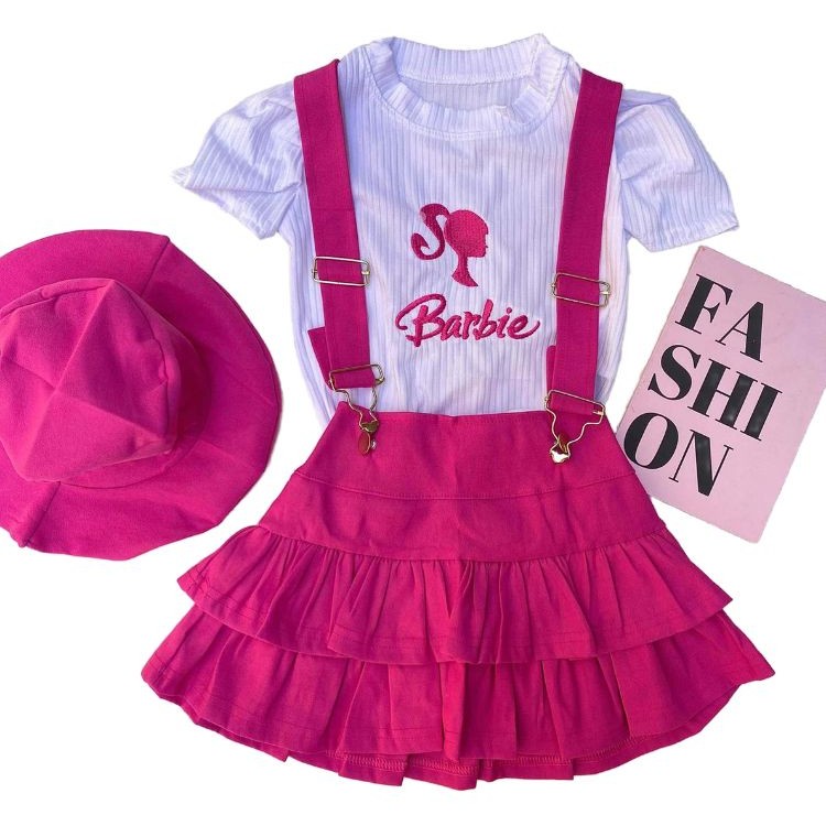 Conjunto salopete infantil menina roupa festa aniversario em Oferta na Shopee