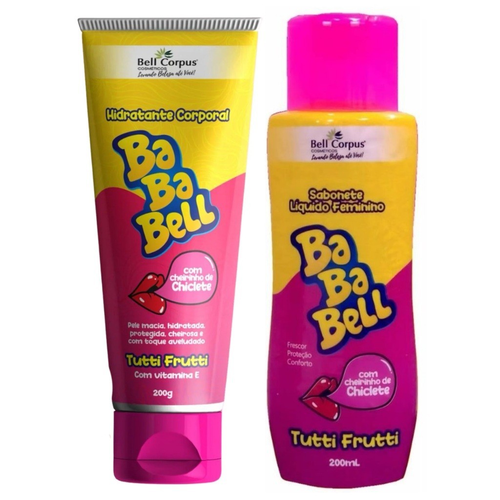 Kit Hidratante Corporal 200g e Sabonete Líquido Íntimo 200ml Tutti Frutti Bababell | BellCorpus