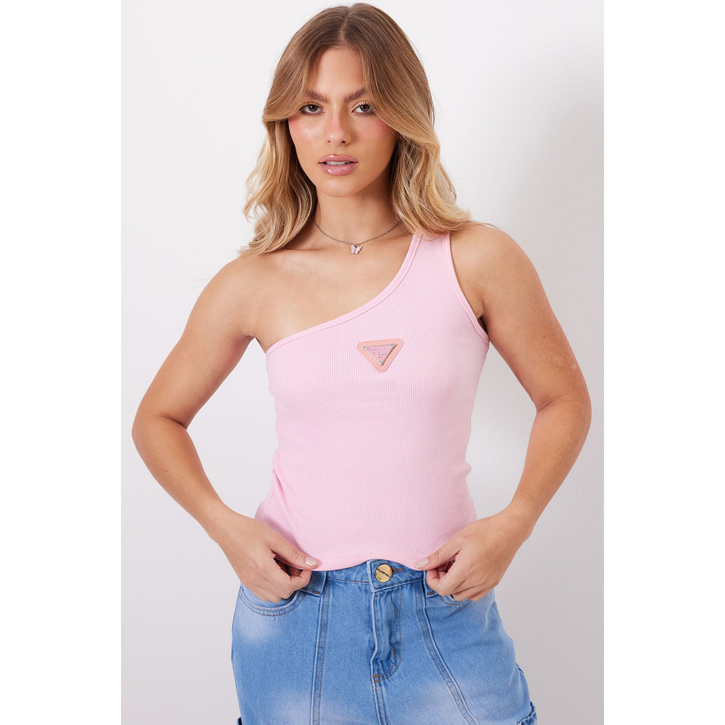 Regata Feminina Um Ombro Planet Girls Rosa - Women Clothes