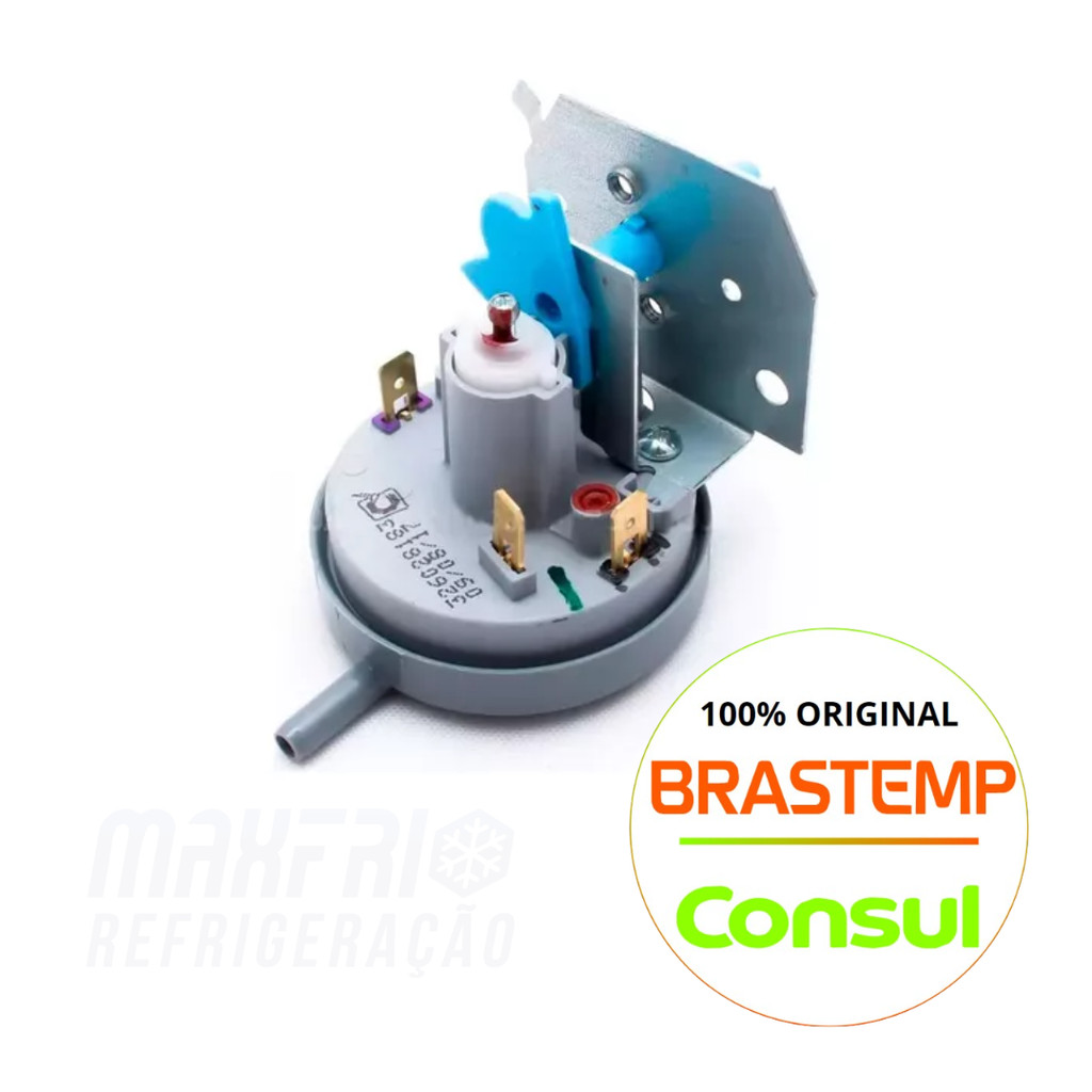 PRESSOSTATO LAVADORA CONSUL MARÉ 10KG PINO AZUL ORIGINAL - CWL08AB - CWL08AB - CWL75AB - (DEMAIS MODELOS NA DESCRIÇÃO)