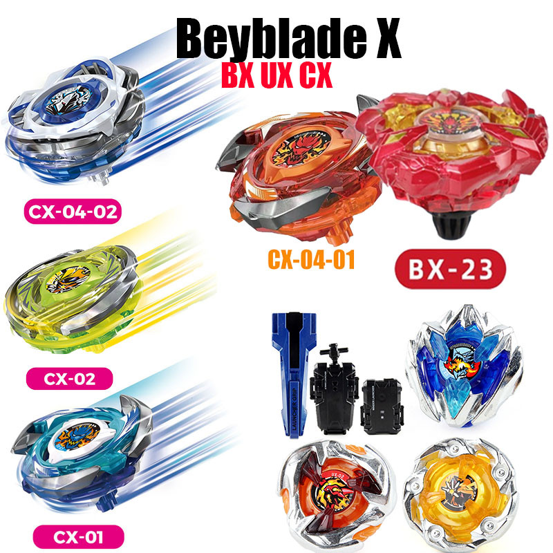 Beyblade X Conjunto Completo 1 Pçs CX-01 BX-23 Phoenix Asa Takara Tomy UX-03 Metal Bayblade X Lançador Explosão