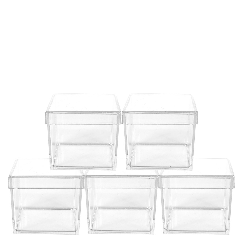 Caixinha de Acrílico Quadrada Transparente 5x5cm 5 Unidades em Oferta na Shopee