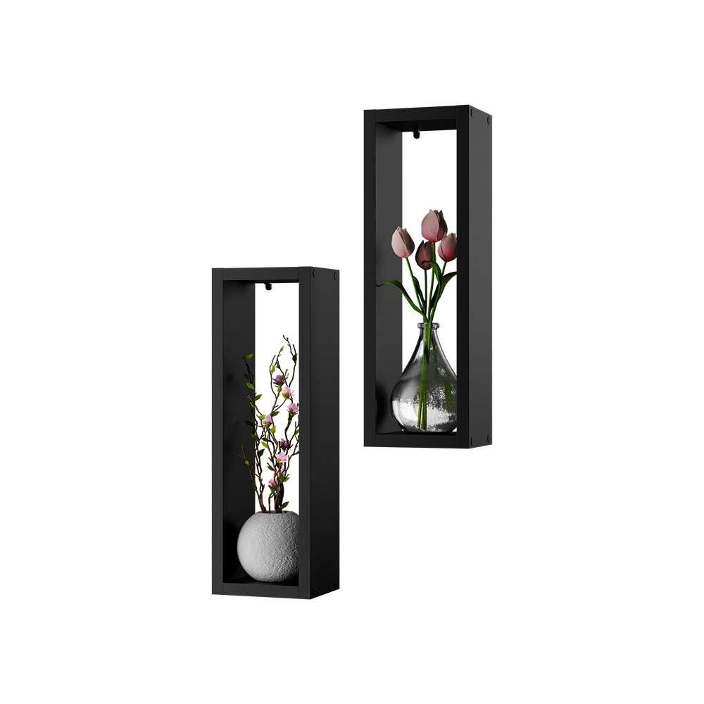 Kit Nicho Decorativo Stella Preto para Sala Hall 40 x 10cm