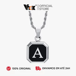 VNOX Colar Letras A-Z Com Pingente Em Aço Inoxidável, Presente Para Casal Moda Masculina Minimalista
