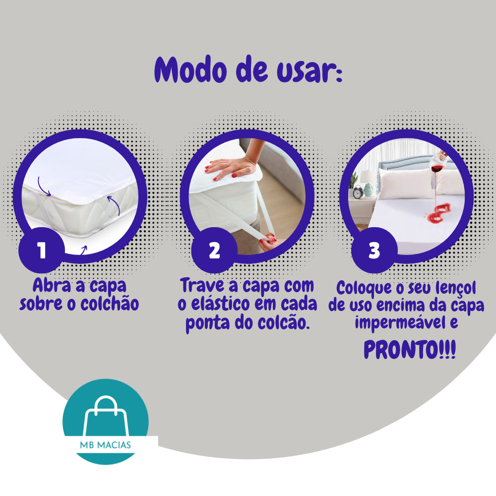 Capa lençol Impermeável Colchão – Berço, Solteiro, Casal Padrão, Queen — imagem 2 de 2