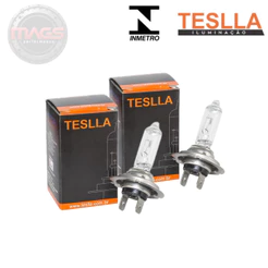 Par Lâmpadas Premium Farol H7 4300k Hálogena ORIGINAL Teslla