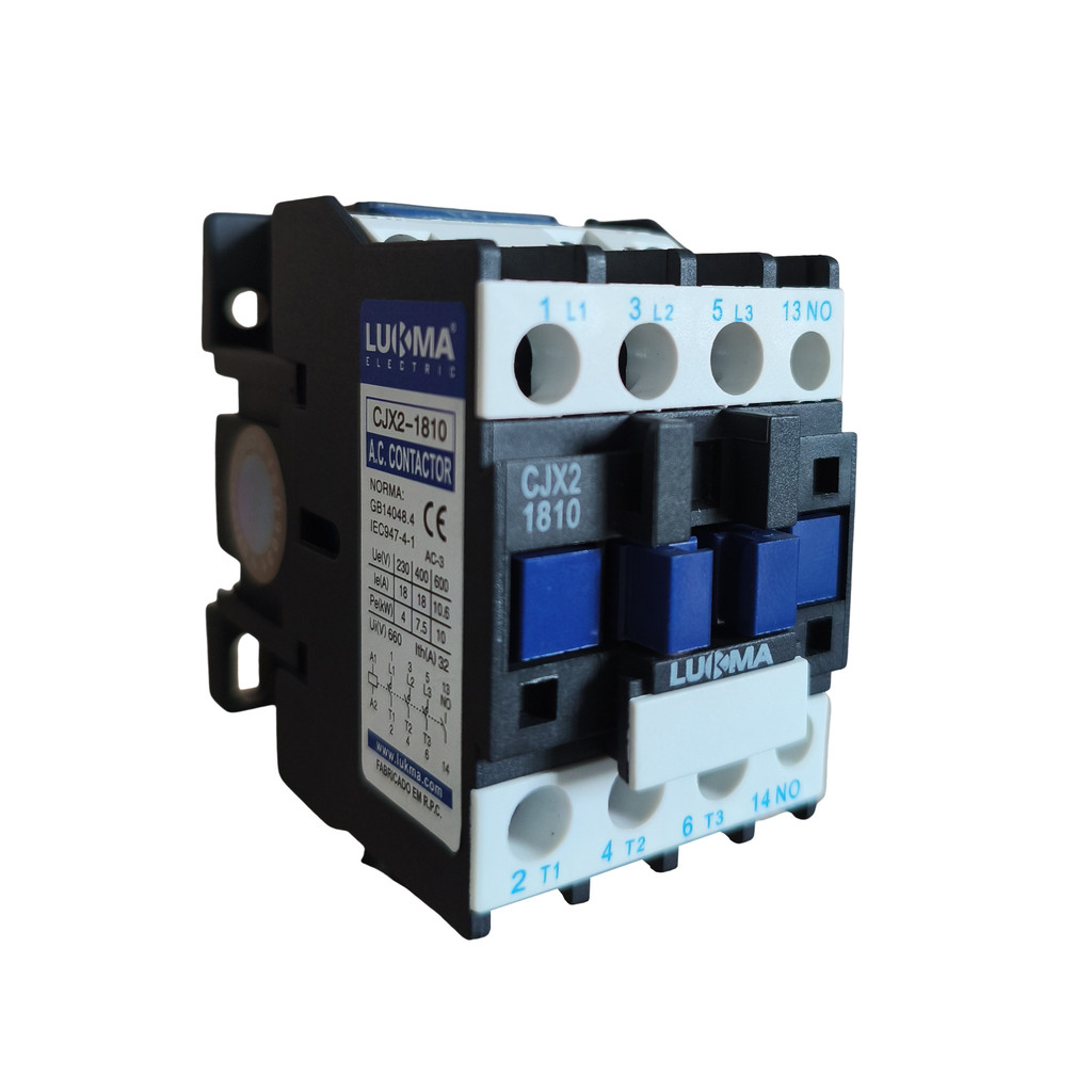 CONTATOR TRIPOLAR 18A 220V 1NA LUKMA CHAVE CONTATORA TRIFÁSICA