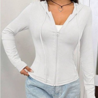 Blusa feminina casaco academia lisa basica esportiva com capuz ziper ribana . em Oferta na Shopee