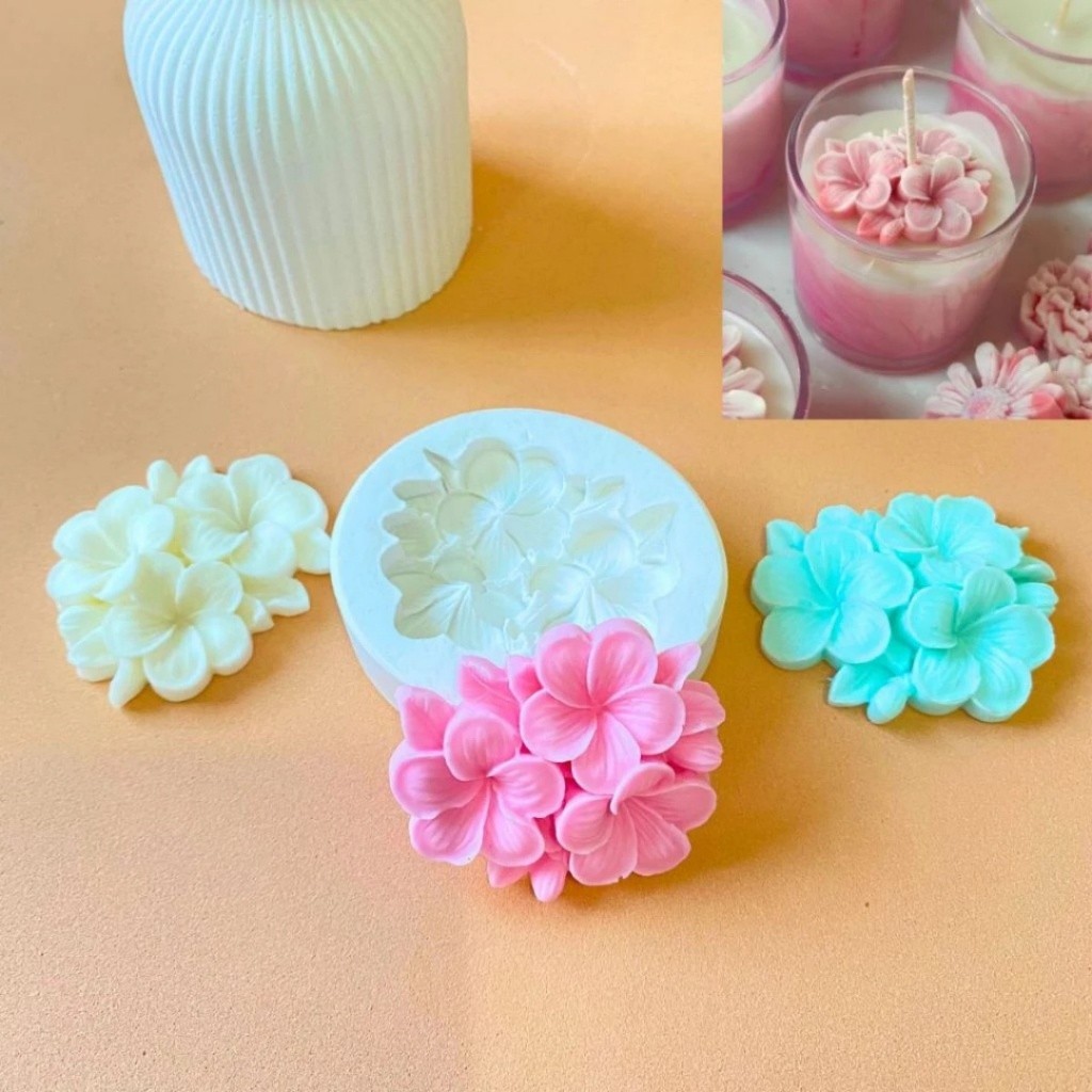 Molde de silicone Flor de Jasmim forma para velas de flores biscuit gesso resina sabonete