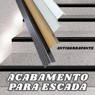 Cantoneira Antiderrapante  - Acabamento para Degrau/Escada em Alumínio - KIT COM 7 PEÇAS - ESCOLHA A COR E TAMANHO em Oferta na Shopee