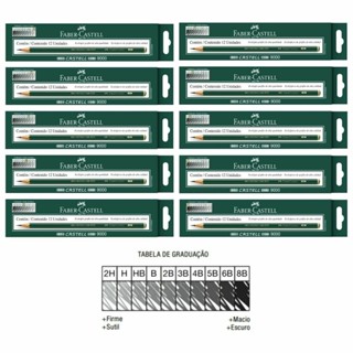 Lápis Grafite Eco Sextavado Castell 9000 12 Un - Faber-Castell em Oferta na Shopee