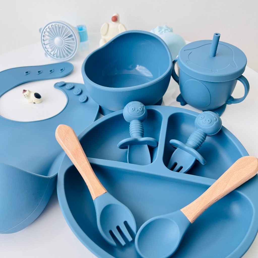 Kit 6 Peças Talheres De Silicone Para Bebês e Crianças Kit Refeição