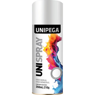 TINTA SPRAY UNIPEGA USO GERAL FOSCO 350ML BRANCO OU PRETO em Oferta na Shopee
