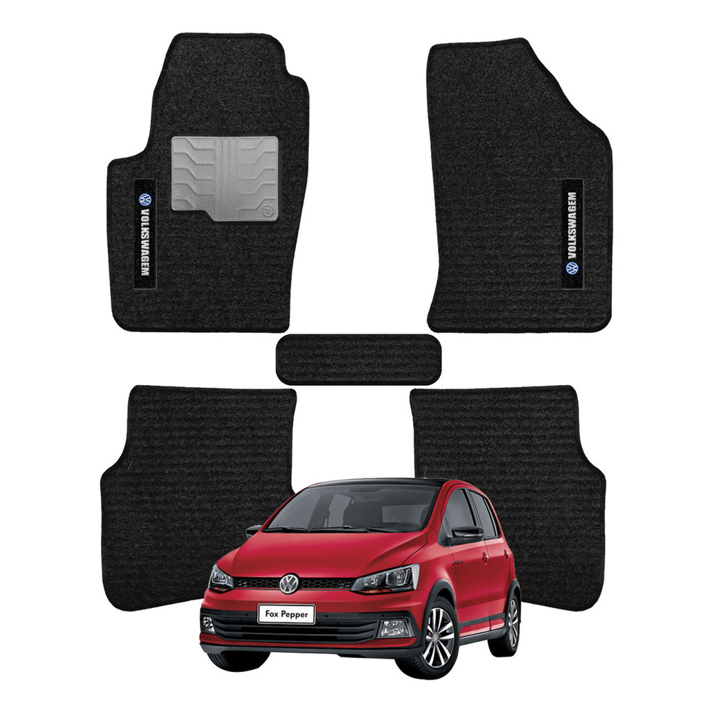 Kit de tapetes 5 peças específico Fox 2014 a 2022 Carpete Preto