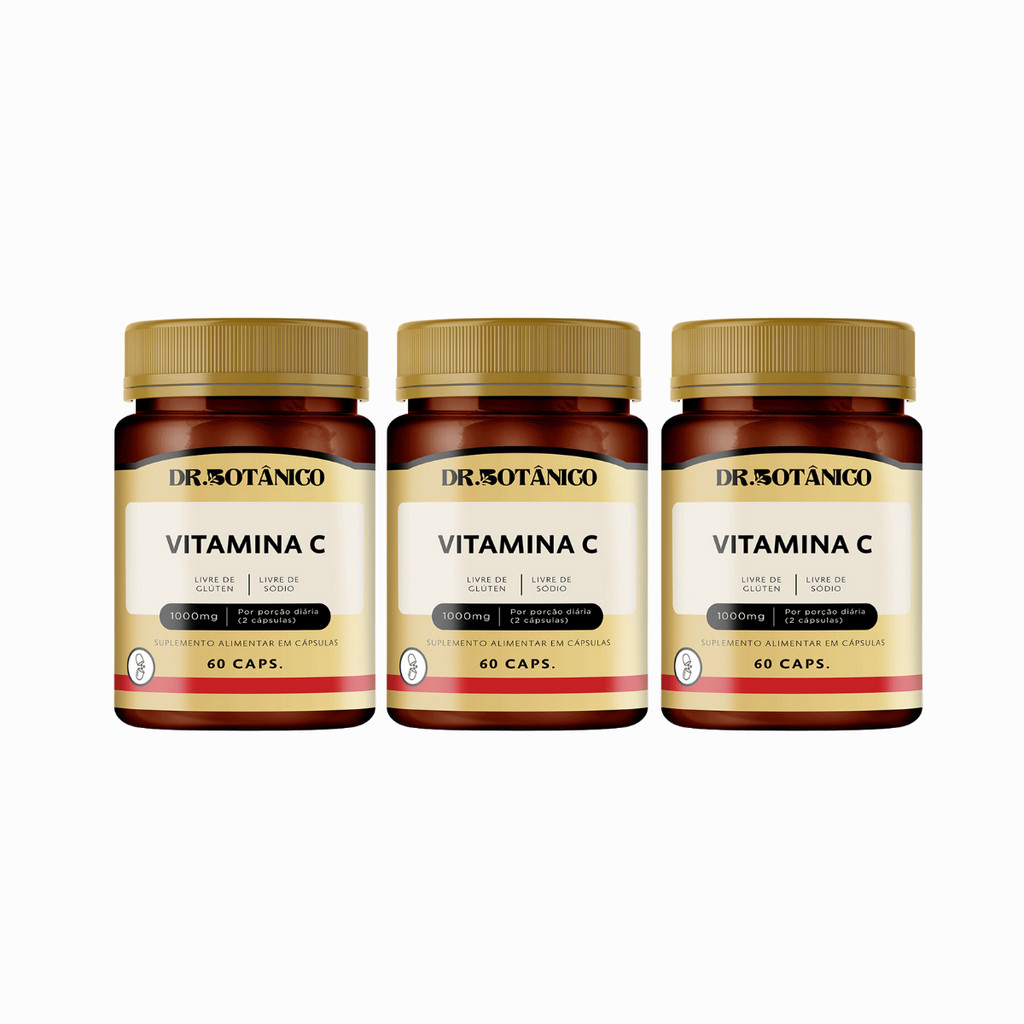 KIT 3 UN - VITAMINA C 1000MG 60 CAPSULAS DR. BOTANICO