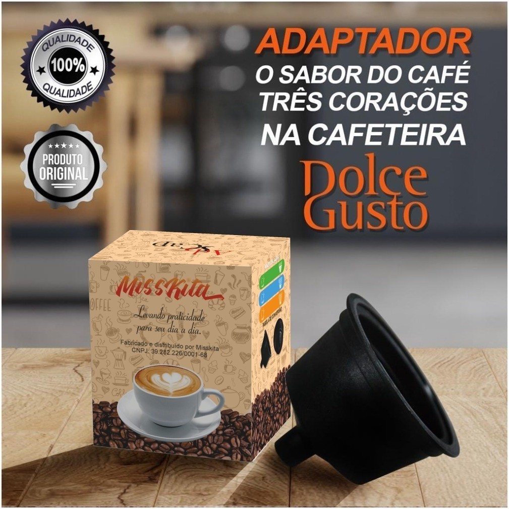 Adaptador De Capsula Três Corações Compatível Dolce Gusto Movenza Cafeteira Café