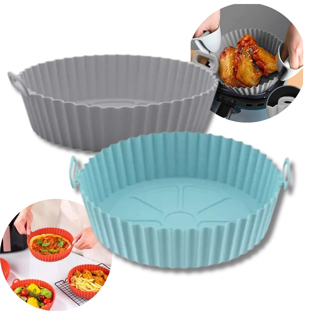 02 Forma Silicone Air Fryer Reutilizavel Protetor Microondas