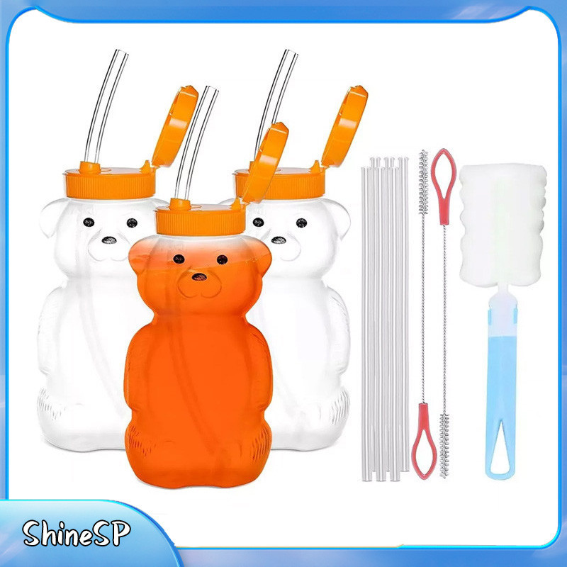 3 Peças Mamadeiras Com 6 Canudos E Kit De Limpador 230ml em Oferta na Shopee