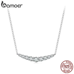 Colar Bamoer 925 Sterling Sliver Sorridente Moissanite Design Joias Presentes Para Mulheres