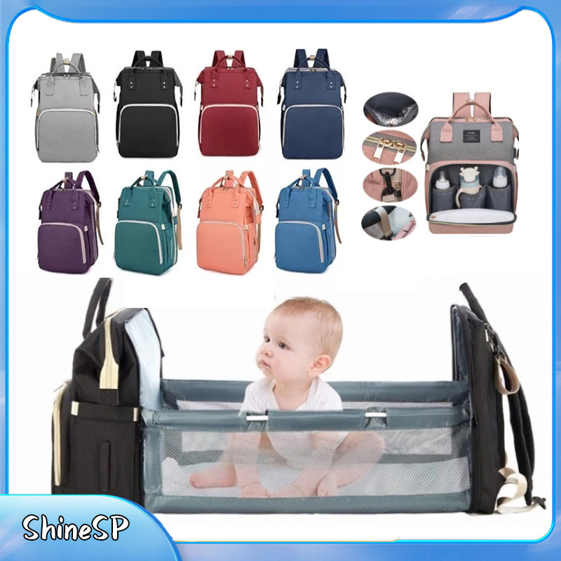 Mochila Bolsa Maternidade Menino Menina Térmica Vira Berço2  Alta qualidade