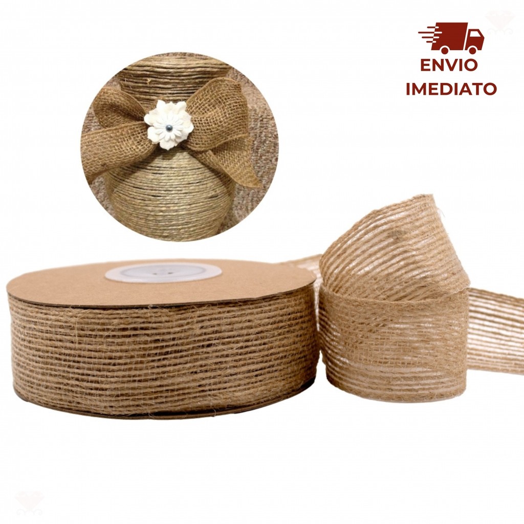 FITA DECORATIVA DE JUTA 30MM COM 10 METROS em Oferta na Shopee