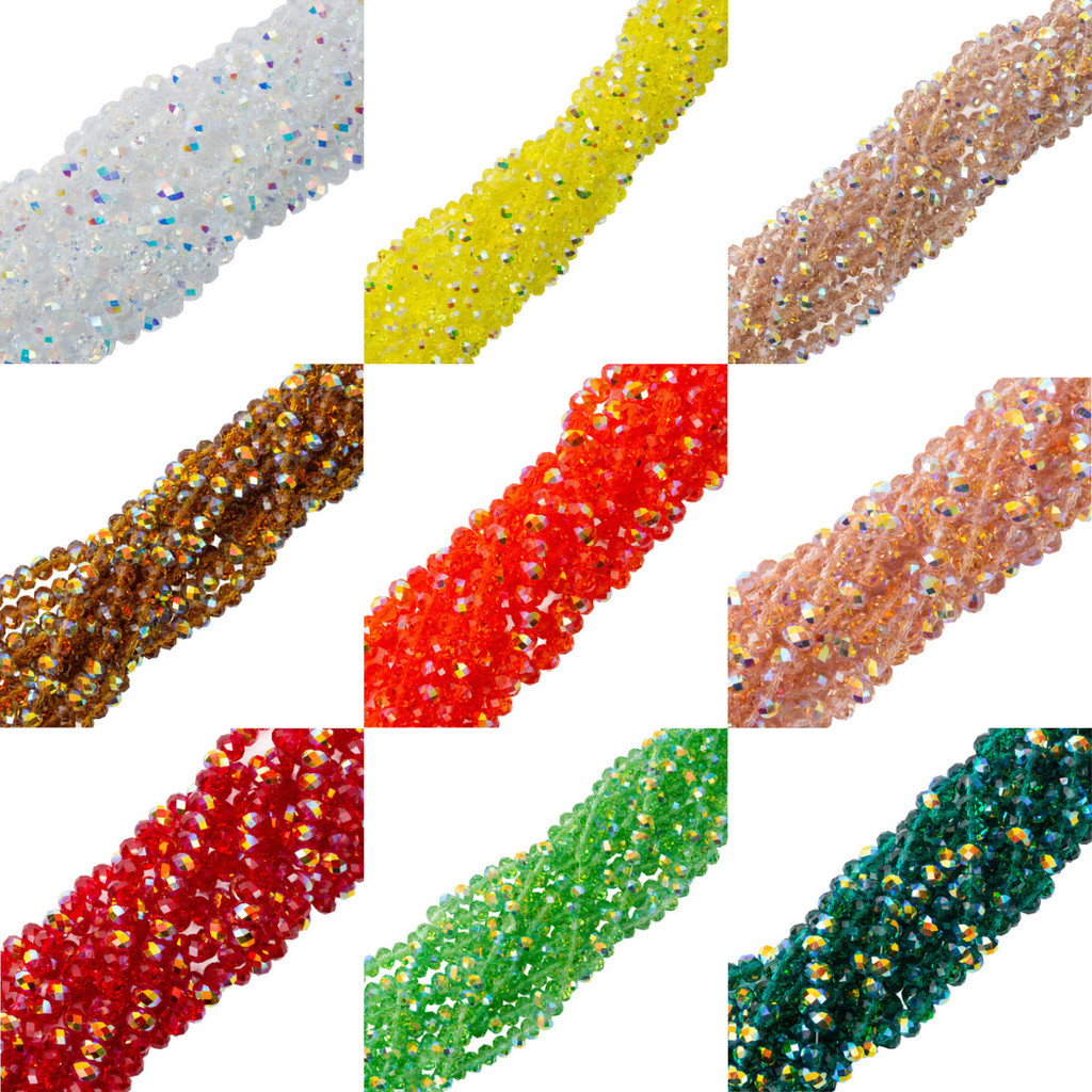 Kit 2 Fios De Cristal Zircônia Diversas Cores 8mm 150 Contas