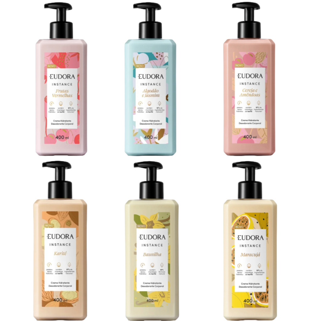 Creme Hidratante Eudora Instance 400ml - KARITE - MARACUJA - ALGODAO E JASMIM - MARACUJA