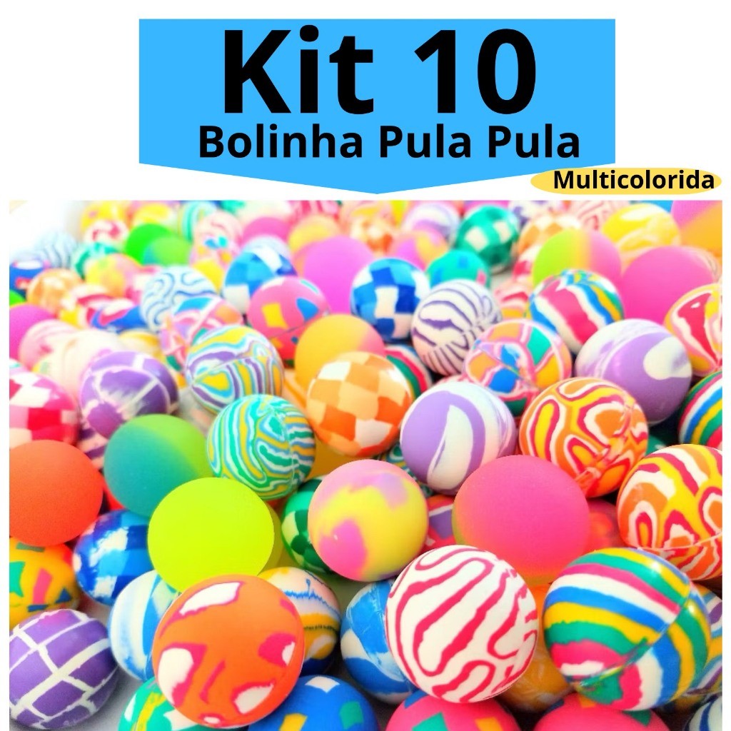 Kit 10 Bolinhas Pula Pula Multicoloridas Brinquedo Infantil Lembracinhas Festa em Oferta na Shopee