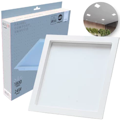 Painel Led Recuado 24w Quadrado 6500k Comfort Branco Frio 26cm 110V/220V Bivolt Branco Fosco Cód: 908091371 - Deluxe