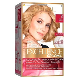 Tintura Imédia Excellence 8 Louro Claro 47g em Oferta na Shopee
