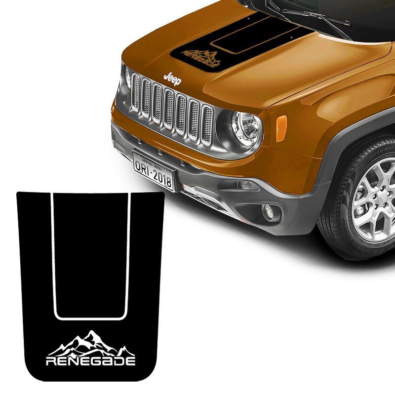 Adesivo Capo Jeep Renegade 2015/19 Montanha Acessorio Preto em Oferta na Shopee