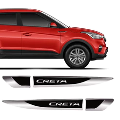 Aplique Lateral Compativel Creta 2017/2020 Cromado Resinado