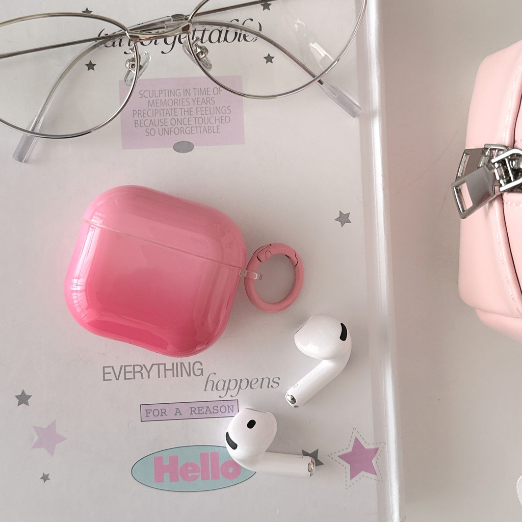 Ins Capa Macia Fofa Doce Gradiente Rosa Para Apple Airpods 1 2 3 4 Rd Pro 2 Cartoon Bow Series Caixa De Armazenamento De