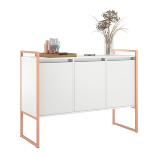 Buffet 3 Portas Rouxe Branco Cobre em Oferta na Shopee