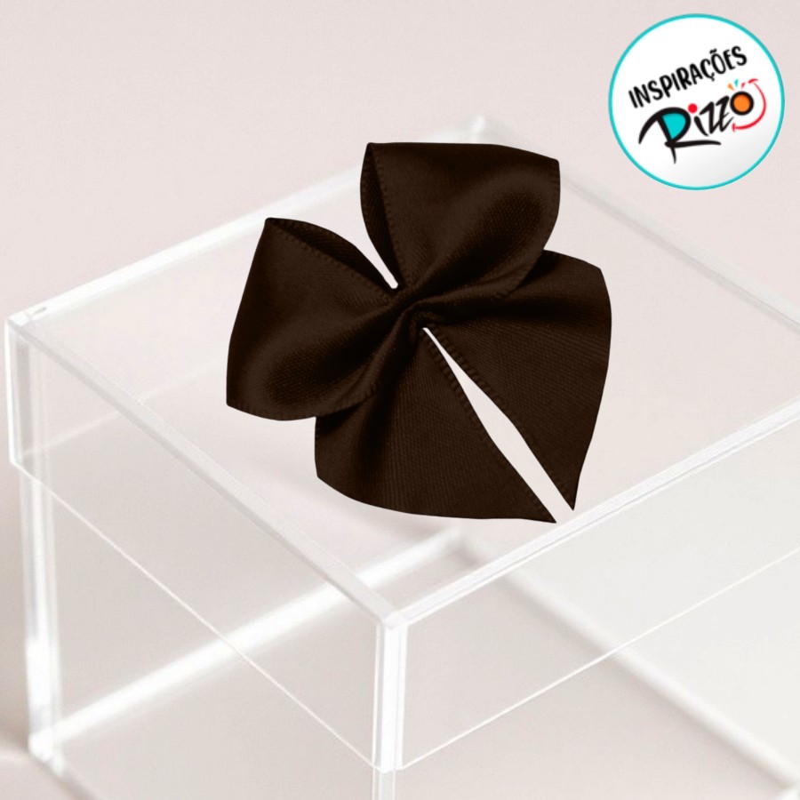 Lacinho de Fita de Cetim Marrom Café 22mm - 5cm - Cor 340 - 12 unidades - Progresso - Rizzo em Oferta na Shopee