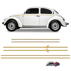 Kit Faixa Fusca Itamar 1994/1996 Amarelo + Emblema Traseiro