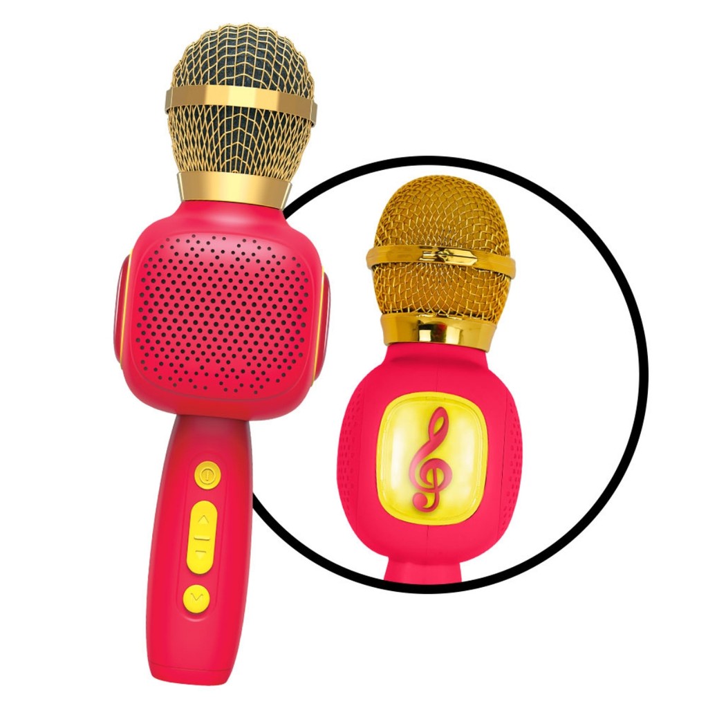 Microfone Karaokê Infantil Recarregável C/ USB Vermelho DMT6869 - Dm Toys em Oferta na Shopee