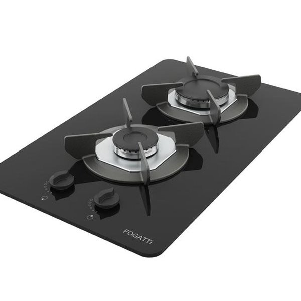 Fogão Cooktop 2 Bocas Mesa Em Vidro - Safe - Ferro Fundido - Fogatti