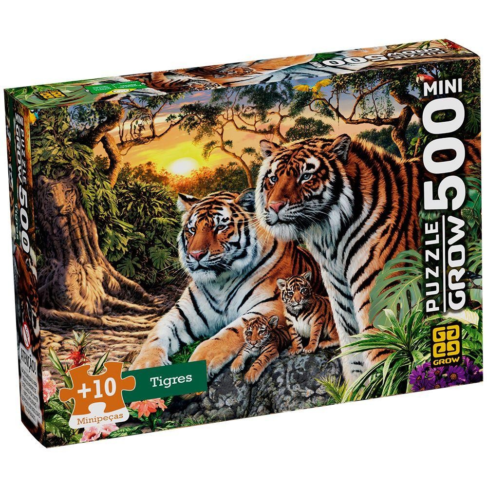 Puzzle 500 Peças Mini Tigres - Grow em Oferta na Shopee