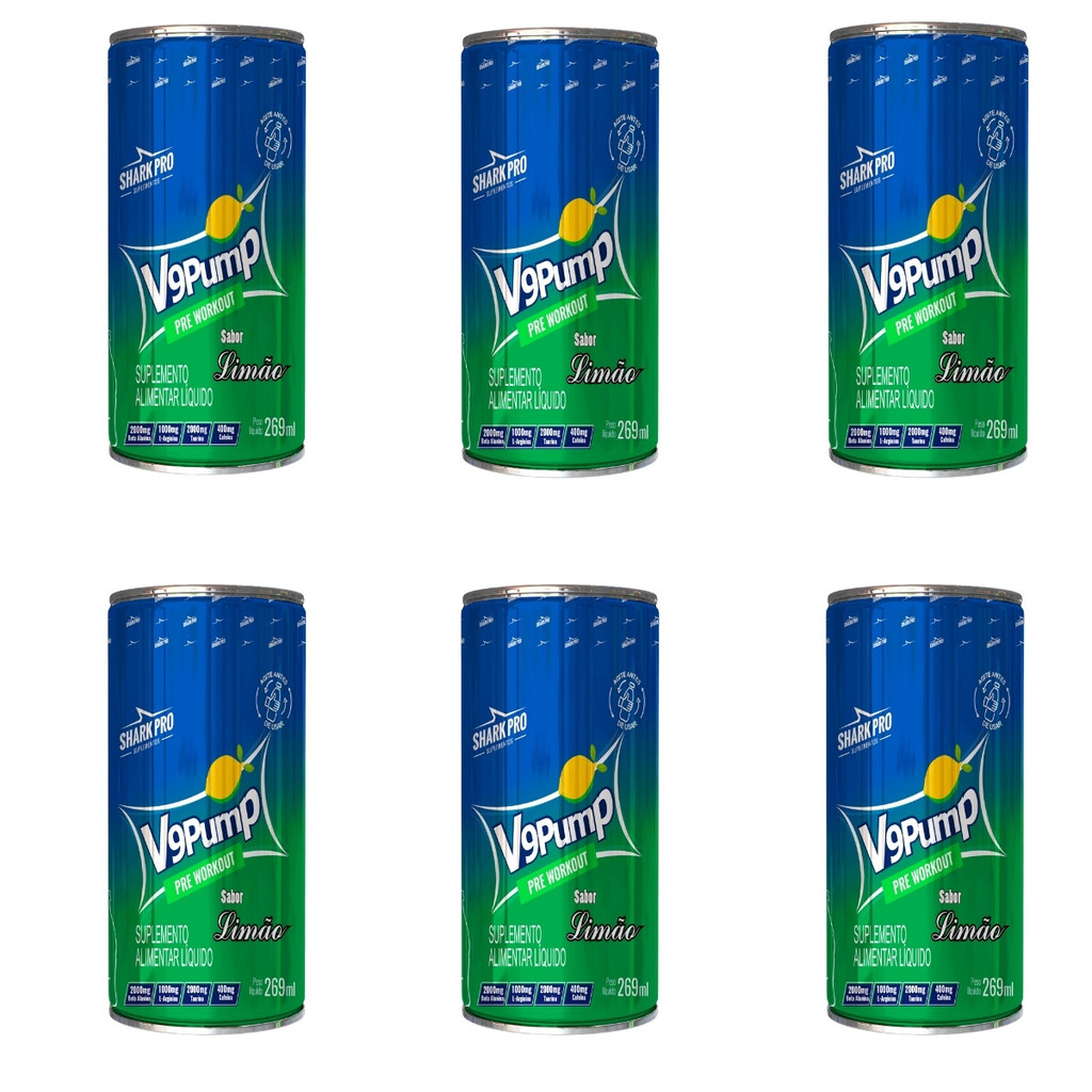 V9 Drink Fardo Com 6 Unidades De 269ml Shark Pro Limão em Oferta na Shopee